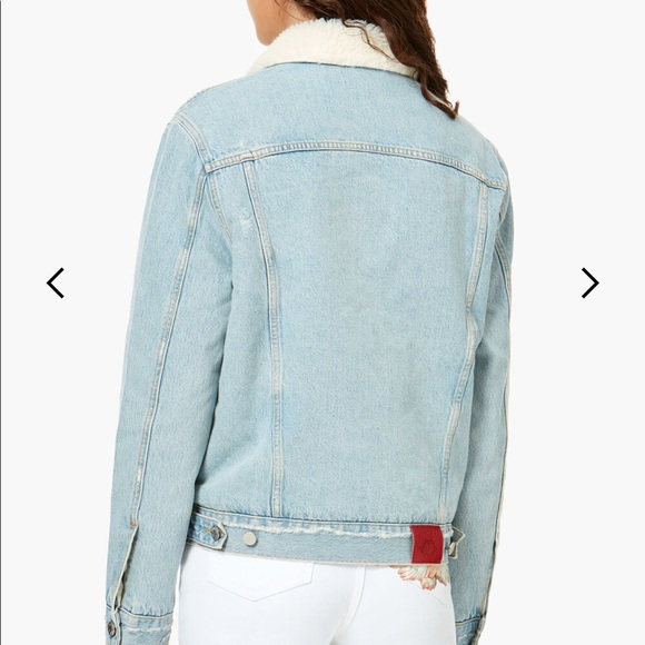 Fiorucci Shearling Nico Denim Jacket In Blue NWT - Picture 3 of 4